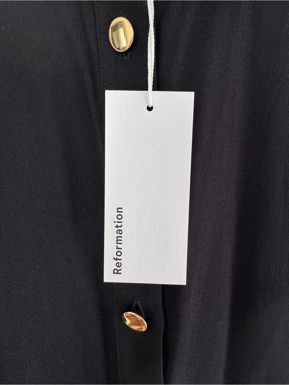 Reformation Black Button-Front Long-Sleeve Mini Dress - Picture 4 of 5